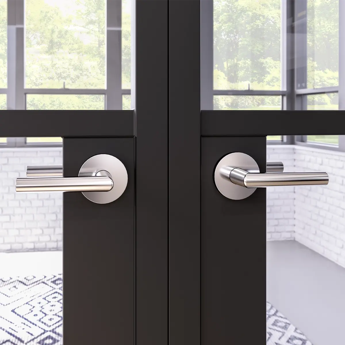 Cross Flow | Round Rose Lever | 33-D009034BLK